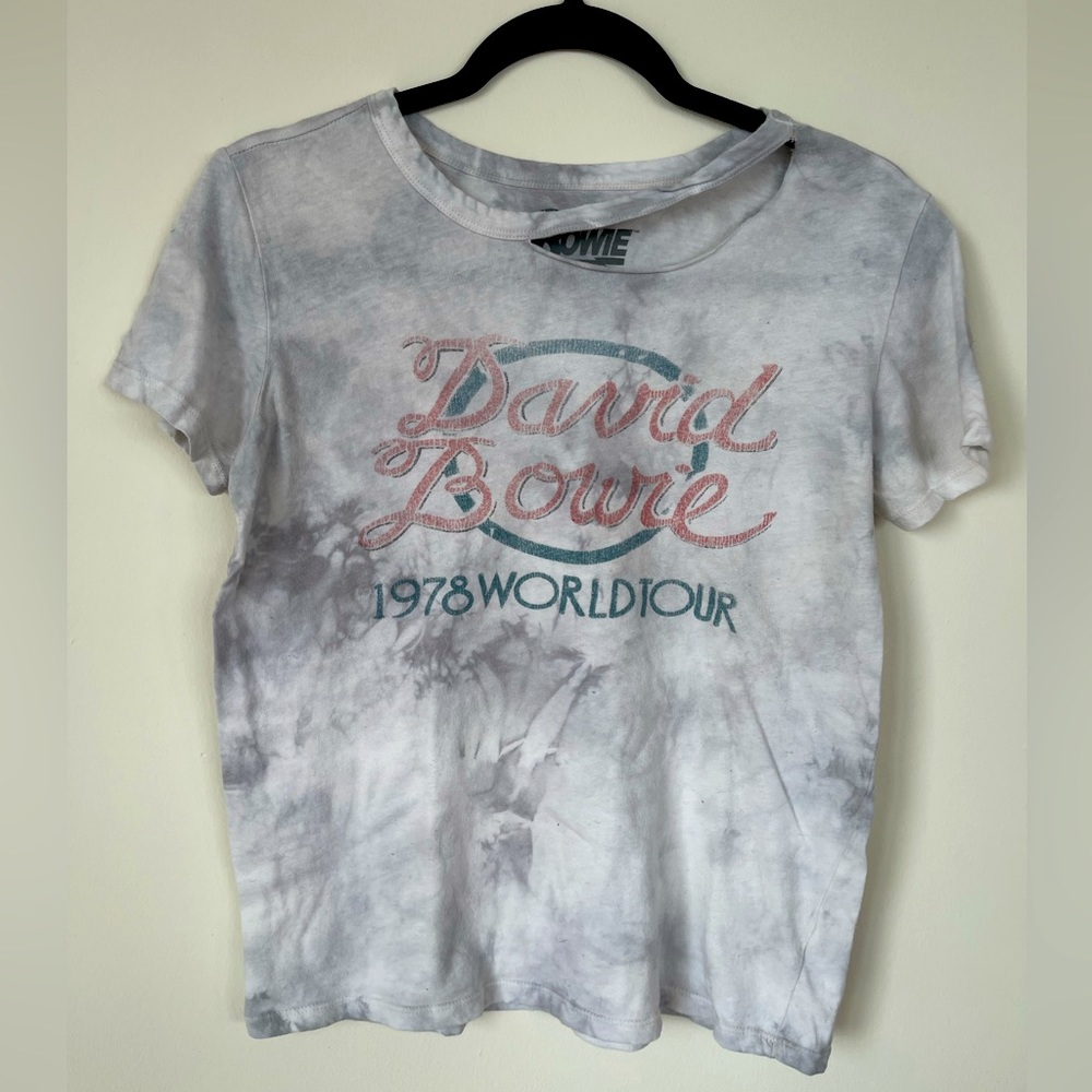David Bowie distressed t-shirt tie-dye (S)